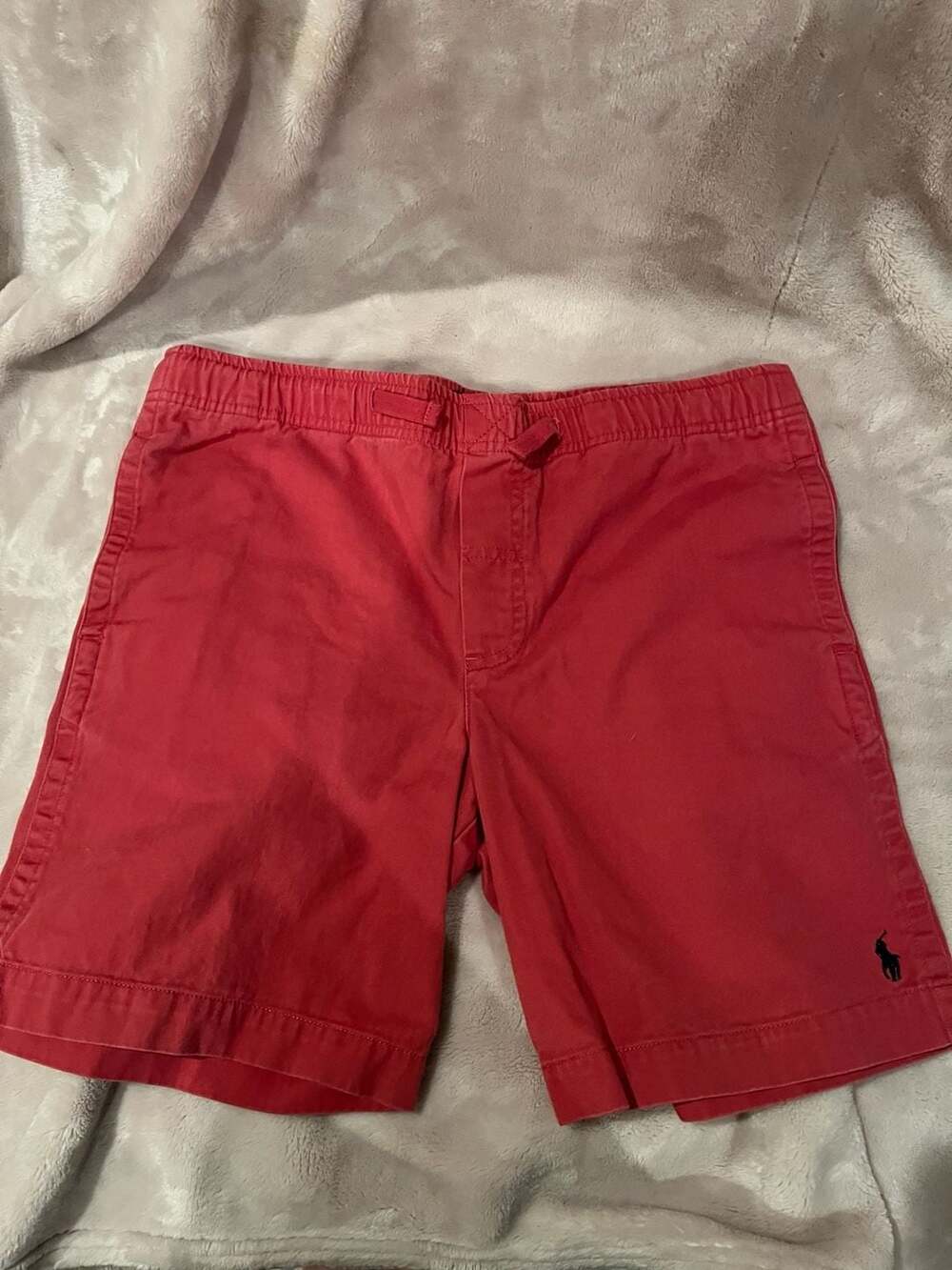 Polo Ralph Lauren Boys Red Chino Drawstring Shorts Size M 12-14